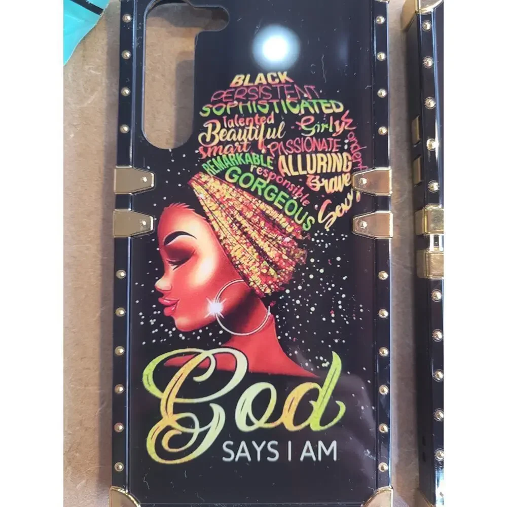 Samsung Galaxy A34 5G Phone Case Blk/Gold Hardware Religious New Lot of 2